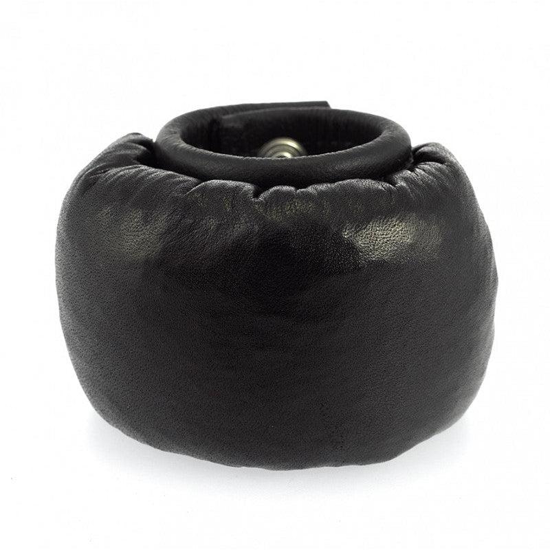 Rimba Bondage Play - Leather Scrotum Stretcher with Weight - 650 grams-Erotiekvoordeel.nl