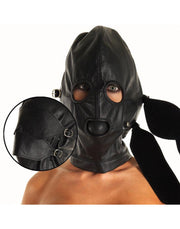 Rimba Bondage Play - Ledermaske mit abnehmbarem Knebel und Augenabdeckungen - Erotiekvoordeel.nl