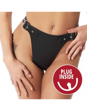Rimba - Leder-Slip - Dildo an der Innenseite - Maße Dildo 12 x 3,5 cm - Erotiekvoordeel.nl