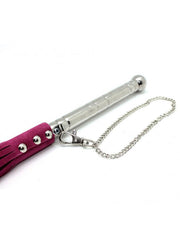 Rimba - Leren Zweep (Flogger) Met Metalen Handvat - Roze-Erotiekvoordeel.nl