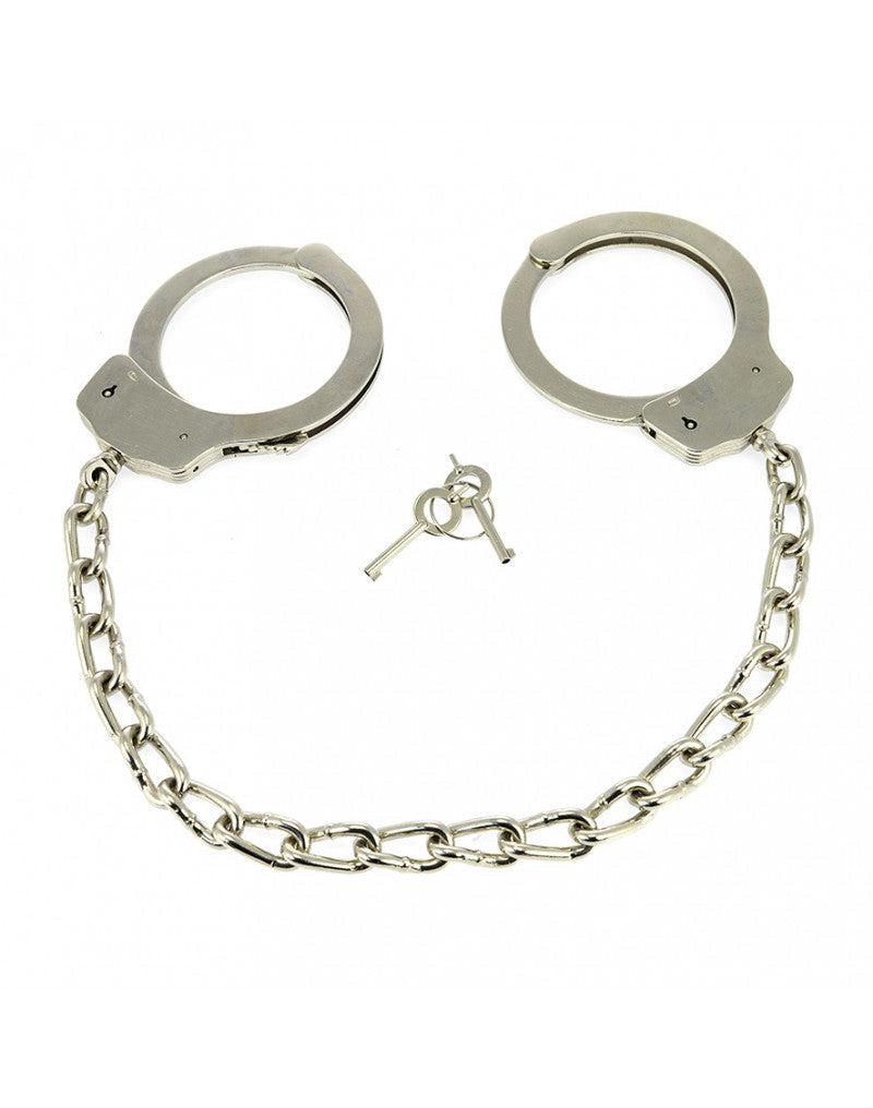 Rimba - Metalen Politie Voetboeien Met Ketting - Heavy Duty Cuffs - Stalen Voetboeien-Erotiekvoordeel.nl