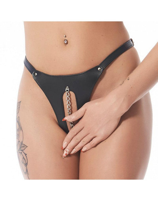 Rimba - Open Front G-String with Chain-Erotiekvoordeel.nl
