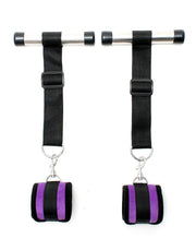 Rimba - Over-the-Door Cuff Set - Black/Purple-Erotiekvoordeel.nl