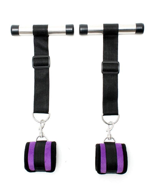 Rimba - Over-the-Door Cuff Set - Black/Purple-Erotiekvoordeel.nl