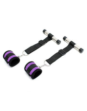 Rimba - Over-the-door handcuff set - Black/Purple-Erotiekvoordeel.nl