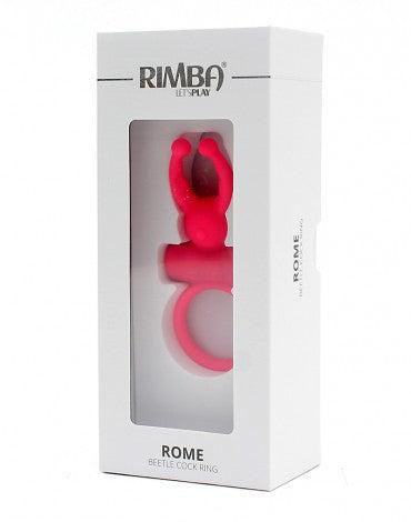 Rimba - Rome - Vibrerende Cockring Met clitoris stimulatie - Roze-Erotiekvoordeel.nl