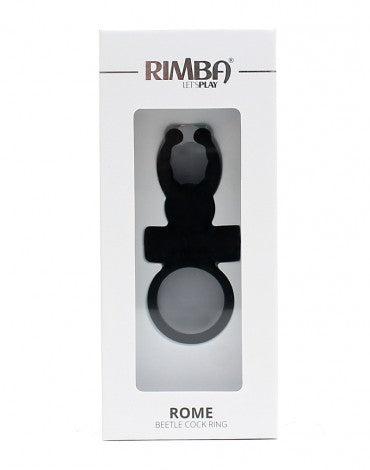 Rimba - Rome - Vibrerende Cockring Met clitoris stimulatie - Zwart-Erotiekvoordeel.nl