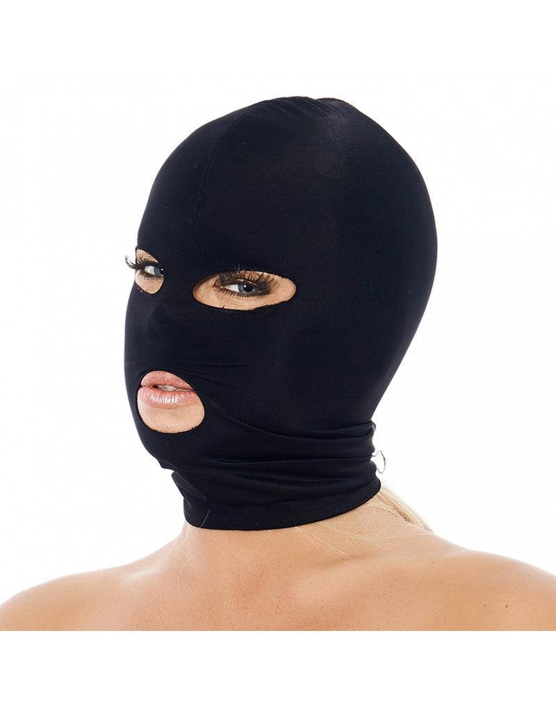 Rimba - Maschera SM - Cappuccio in tessuto elastico con fori per occhi e bocca - Erotiekvoordeel.nl