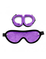 Rimba - Soft Bondage Manette con maschera - Nero/Viola-Erotiekvoordeel. nl