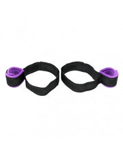 Rimba - Set di manette per cosce e polsi Soft Bondage - Nero/Viola - Erotiekvoordeel.nl