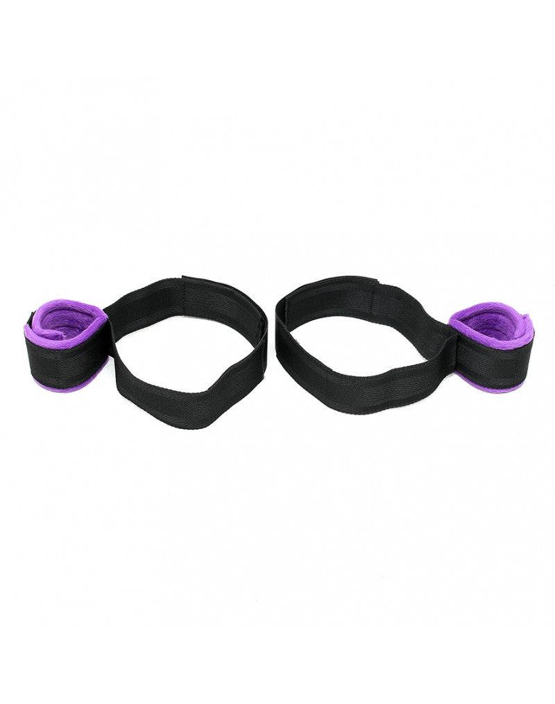 Rimba - Set di manette per cosce e polsi Soft Bondage - Nero/Viola - Erotiekvoordeel.nl