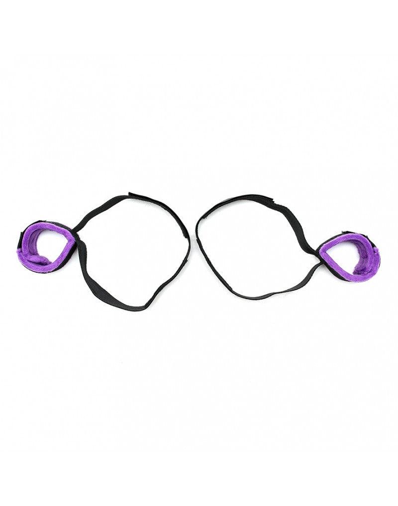Rimba - Set di manette per polsi e cosce Soft Bondage - Nero/Viola - Erotiekvoordeel.nl