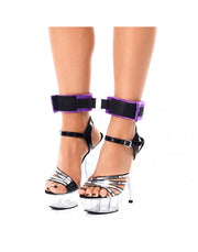 Rimba - Set Soft Bondage Manette, Calzari e Benda - Nero/Viola-Erotiekvoordeel.nl