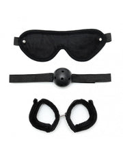 Rimba - Set Soft Bondage con velcro e bavaglio (3 pezzi)-Erotiekvoordeel.nl