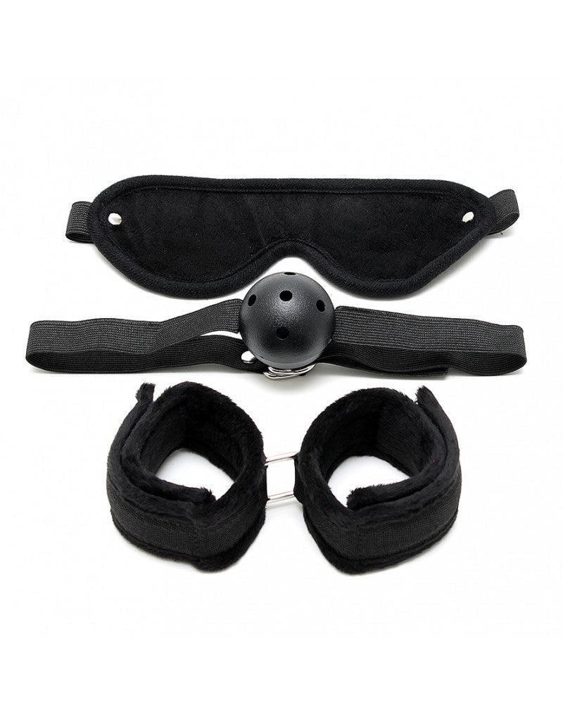 Rimba - Set Soft Bondage con velcro e bavaglio (3 pezzi)-Erotiekvoordeel.nl