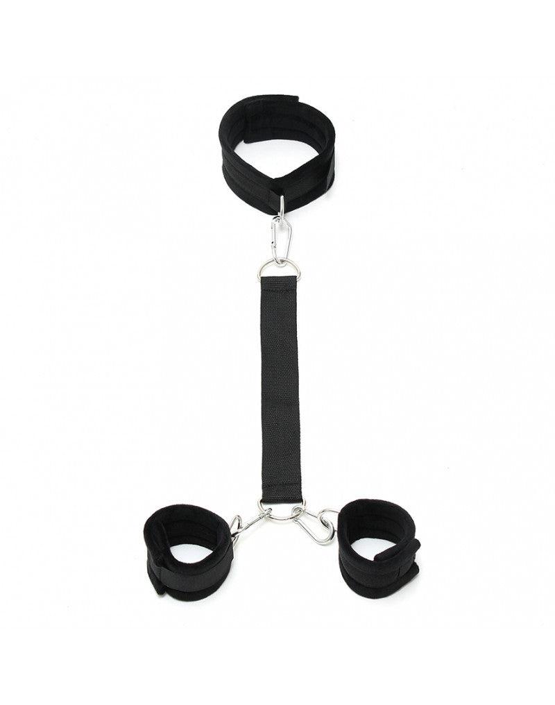 Rimba - Set Soft Bondage - Collare morbido con cintura collegata alle manette - Regolabile - Erotiekvoordeel.nl