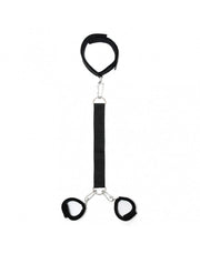 Rimba - Set Soft Bondage - Morbido collare con cintura collegata alle manette - Regolabile - Erotiekvoordeel.nl