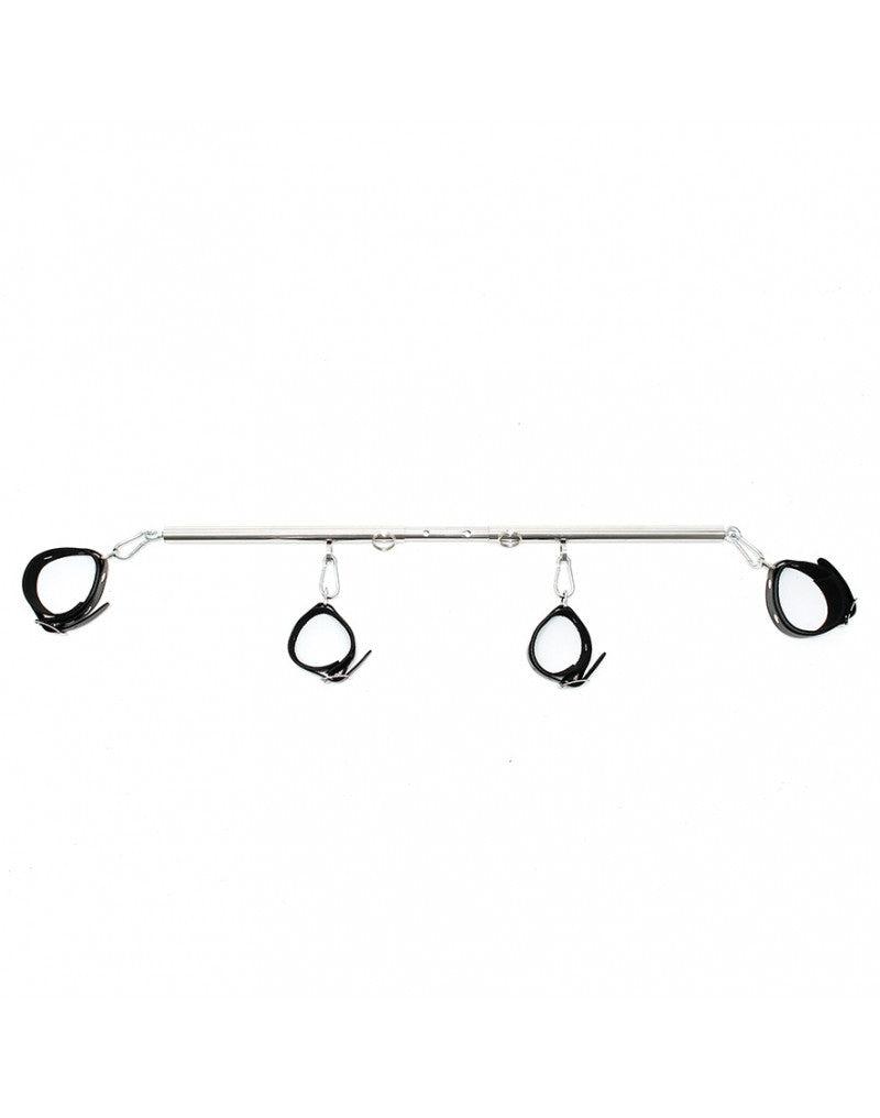 Rimba - Spreader Bar - Metalen Spreidstang - Inclusief Tuiglederen Pols Boeien En Voet Boeien - Verstelbaar-Erotiekvoordeel.nl