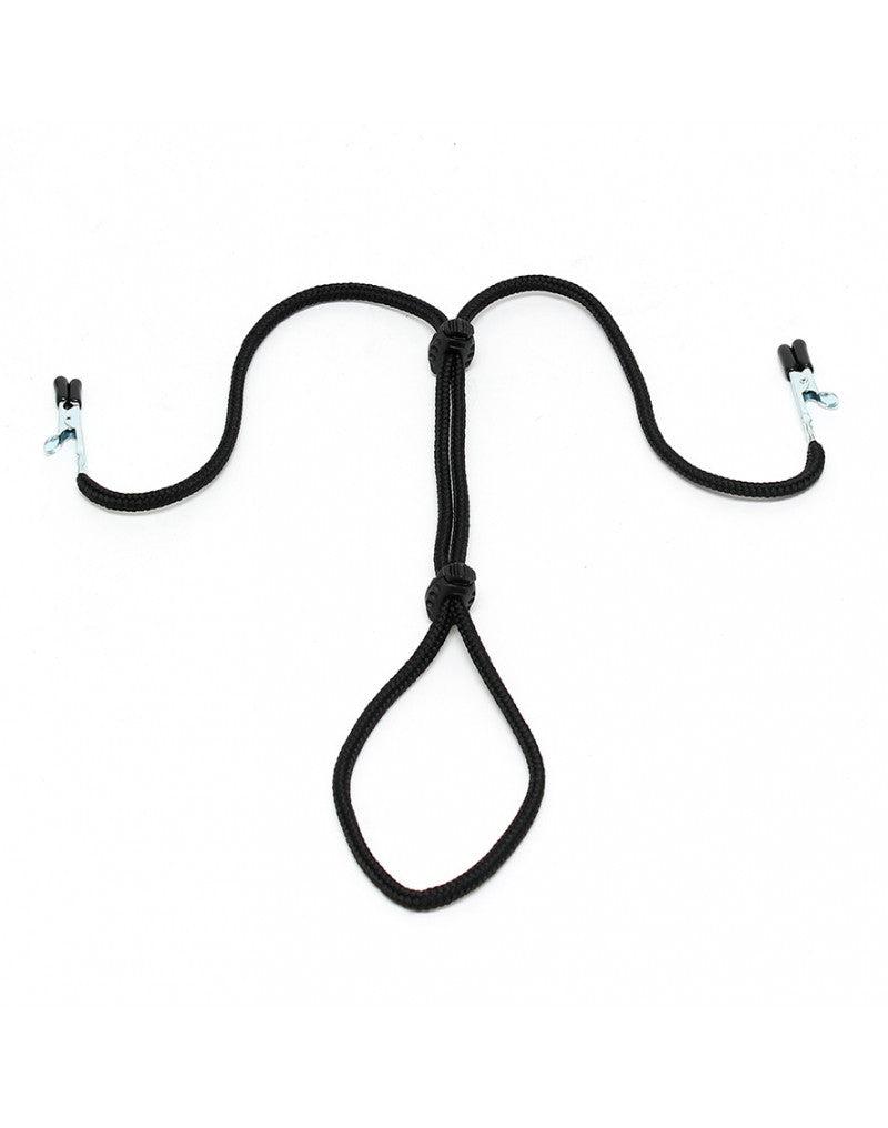 Rimba Bondage Play - Nippelklemmen mit Penis-/Hodenschnur - Erotiekvoordeel.nl