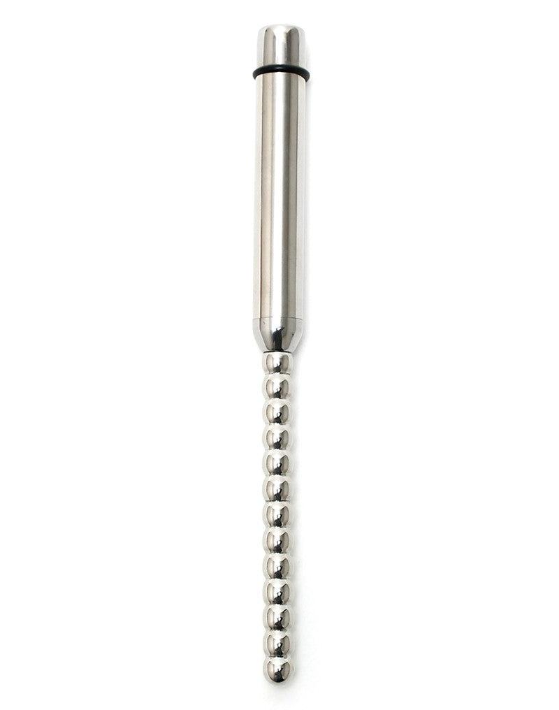 Rimba - Vibrating Ribbed Dilator/Sound/Urethral Plug Stainless Steel-Erotiekvoordeel.nl