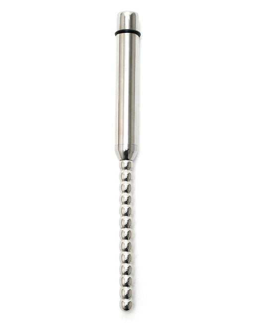Rimba - Vibrating Ribbed Dilator/Sound/Urethral Plug Stainless Steel-Erotiekvoordeel.nl