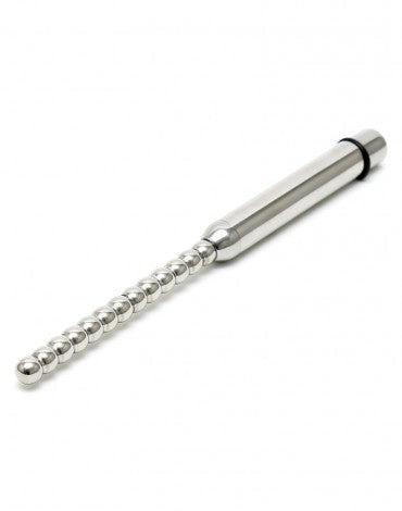 Rimba - Vibrating ribbed dilator/sound/urethral plug, stainless steel - Erotiekvoordeel.nl