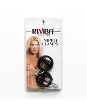 Rimba - Pinze per capezzoli rotonde nere con vite - Regolabili - Erotiekvoordeel.nl