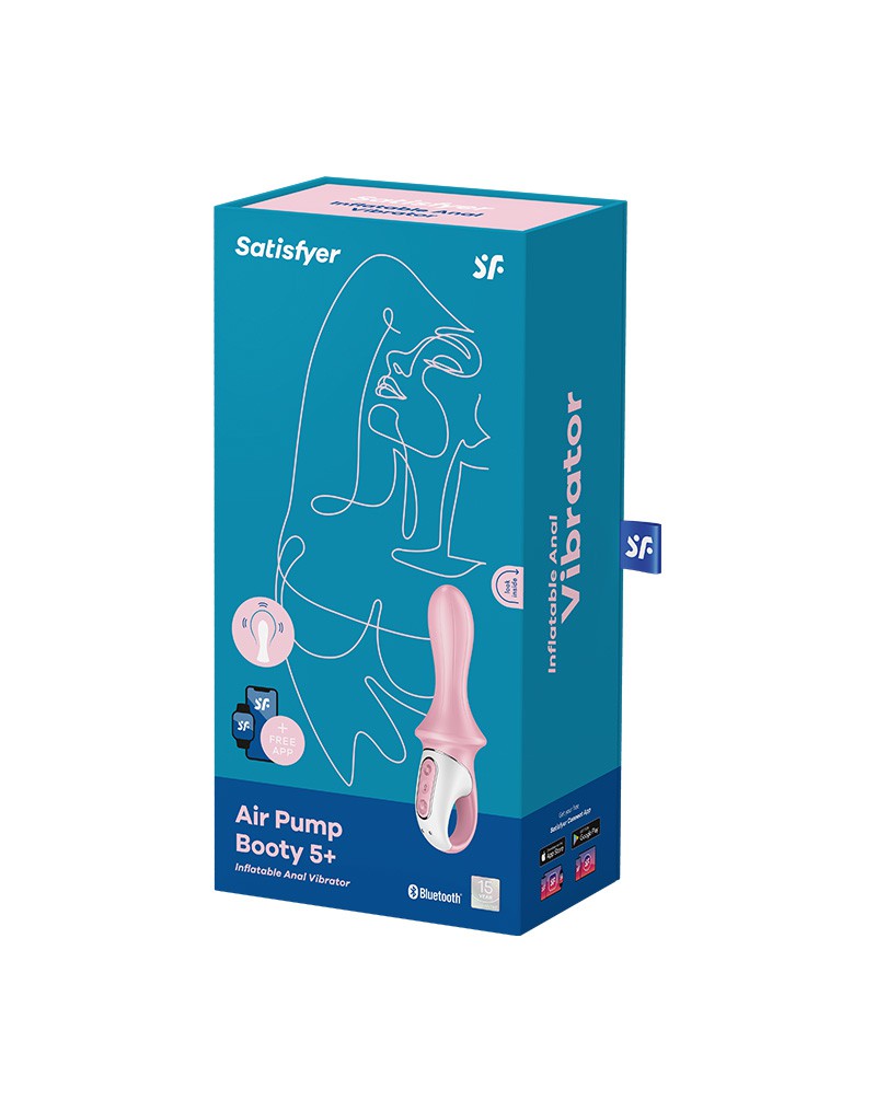 Satisfyer - Air Pump Booty 5+ - Opblaasbare Anaal Vibrator - Met App Control - Roze-Erotiekvoordeel.nl