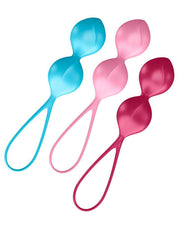 Satisfyer - Bekkenbodem Trainer Kegel Balls Set Van 3 - Rood - Roze - Blauw - gevorderd-Erotiekvoordeel.nl