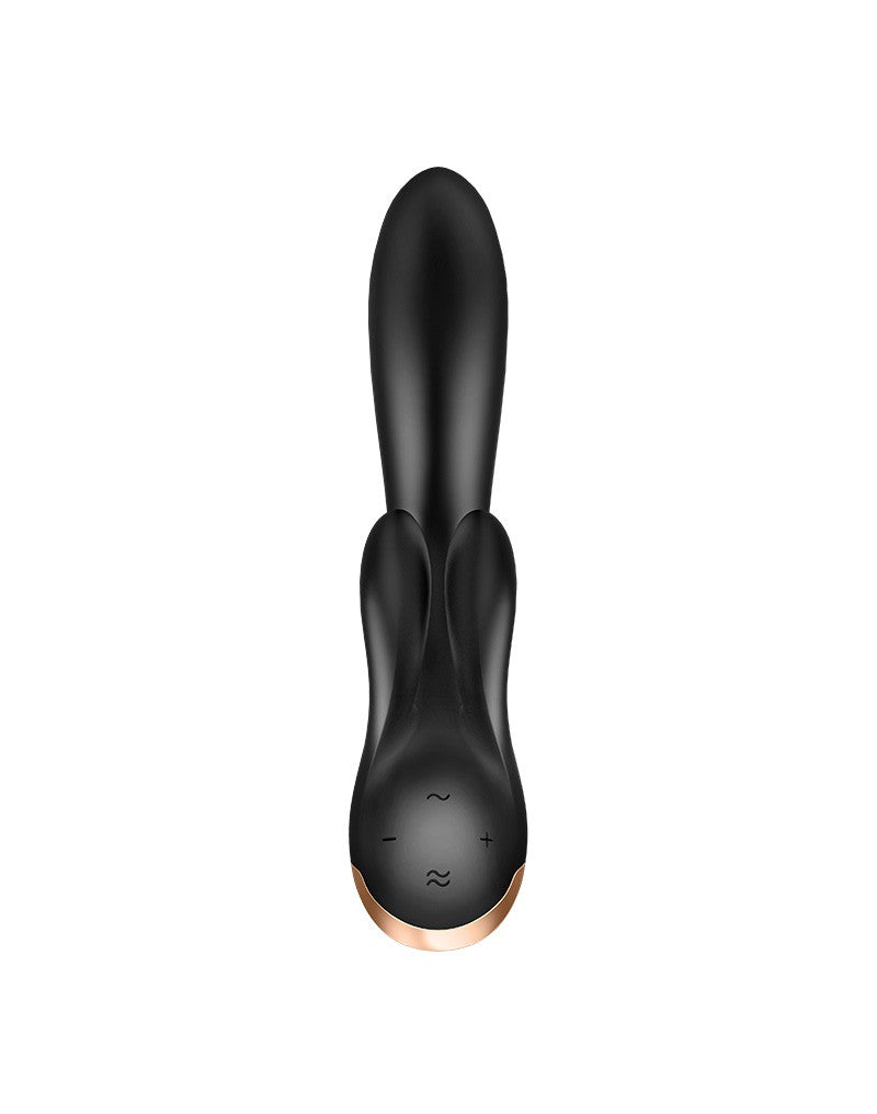 Satisfyer - Double Flex - Rabbit Vibrator - Met App Control - Zwart-Erotiekvoordeel.nl