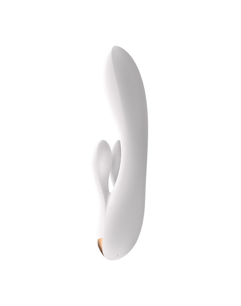 Satisfyer - Double Flex - Wibrator Typu Rabbit - Sterowany Przez Aplikację - Biały-Erotiekvoordeel.nl