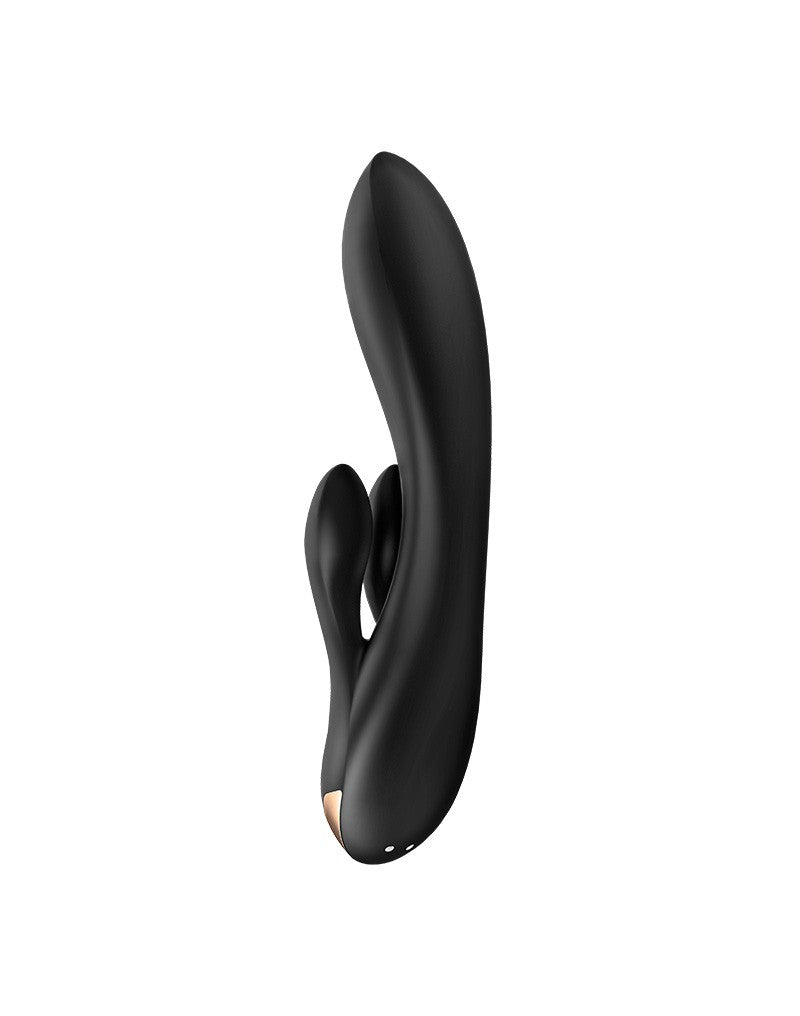 Satisfyer - Double Flex - Rabbit Vibrator - Met App Control - Zwart-Erotiekvoordeel.nl