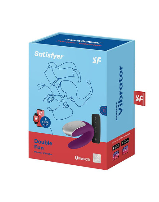 Satisfyer - Double Fun - Luxe Partner Vibrator - Met App Control - Paars-Erotiekvoordeel.nl