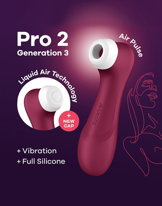 Satisfyer - Pro 2 Generation 3 - Luchtdruk Vibrator - Rood-Erotiekvoordeel.nl
