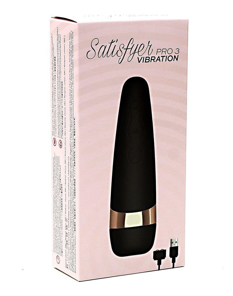 Satisfyer - Pro 3 - Vibratore ad aria compressa con vibrazione extra - Nero-Erotiekvoordeel.nl