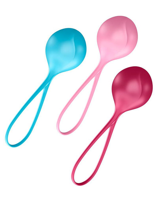 Satisfyer - Vaginal Balls - Pelvic Floor Trainer - Set of 3 - Red/Pink/Blue - Beginner-Erotiekvoordeel.nl