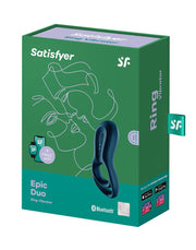 Satisfyer - Vibrerende Cockring Met Partner Stimulator - Koppel Vibrator Epic Duo - Blauw-Erotiekvoordeel.nl