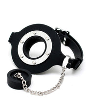 Rimba - Siliconen Mondknevel - Gag Met gootsteen stop - Zwart-Erotiekvoordeel.nl