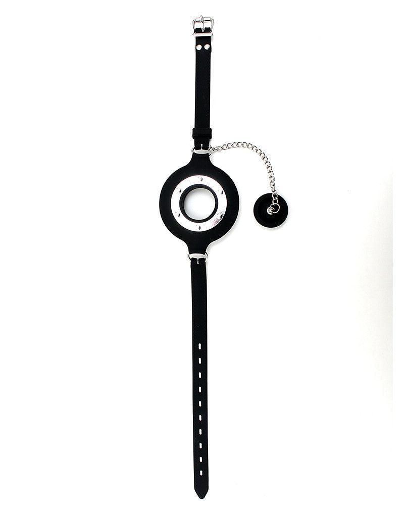 Rimba - Siliconen Mondknevel - Gag Met gootsteen stop - Zwart-Erotiekvoordeel.nl