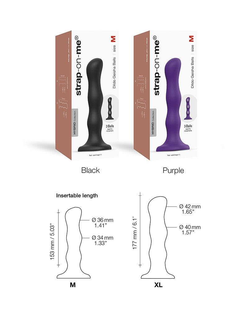 Strap-On-Me - Anal Dildo - Butt Plug Geisha Balls - Detachable Rotating Beads - Purple-Erotiekvoordeel.nl