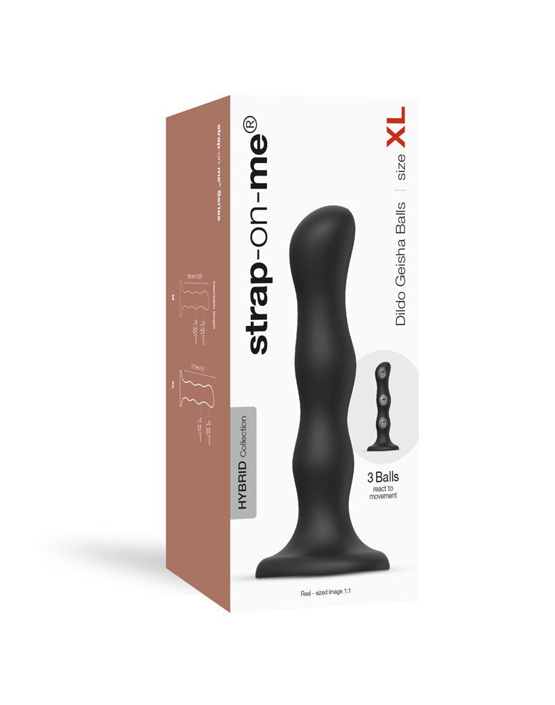 Strap-On-Me - Anal Dildo - Butt Plug Geisha Balls - Detachable Rotating Beads - Black-Erotiekvoordeel.nl