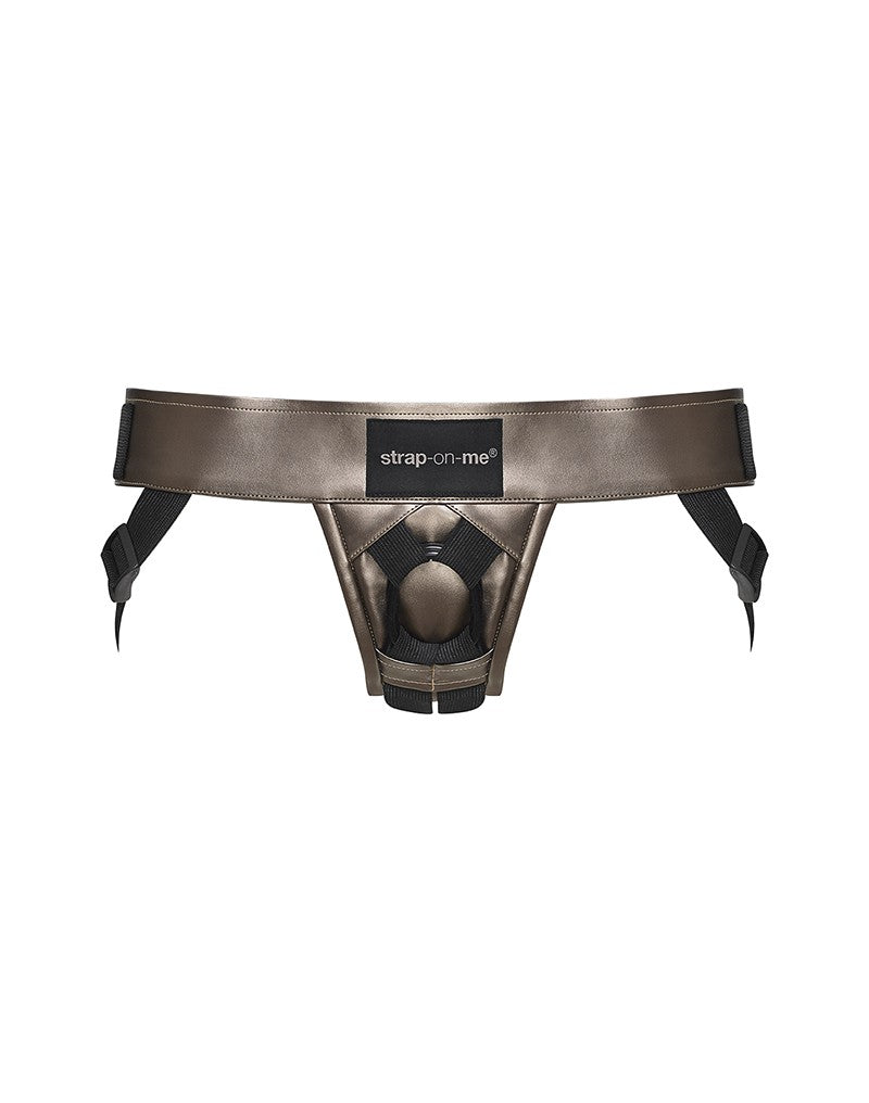 Strap-On-Me - Curious - Strapon Harnas - PVC Leatherette - Bronskleurig-Erotiekvoordeel.nl