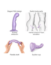 Strap-On-Me - G-spot En P-spot Dildo - Metallic Lila-Erotiekvoordeel.nl