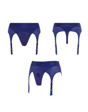 Strap-On-Me - Rebel - Strap-On Harness - Microfiber - With Garter Straps - Blau-Erotiekvoordeel.nl
