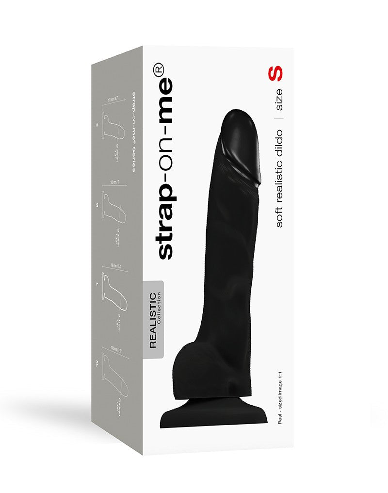Strap-On-Me - Soft Realistic Dildo Met Zuignap - Zwart-Erotiekvoordeel.nl
