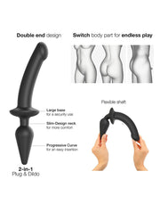 Strap-On-Me - Switch Plug - 2-in-1 Dildo & Butt Plug - Black - Erotiekvoordeel.nl