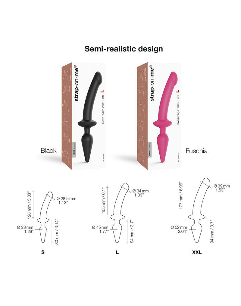 Strap-On-Me - Switch Plug - 2-in-1 Dildo & Butt Plug - Black-Erotiekvoordeel.nl