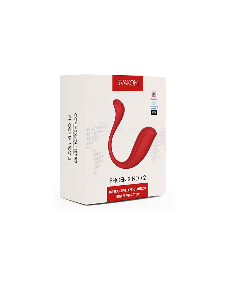 Svakom - Phoenix Neo 2 Interactive Bullet Vibrator - App Control - Rood-Erotiekvoordeel.nl