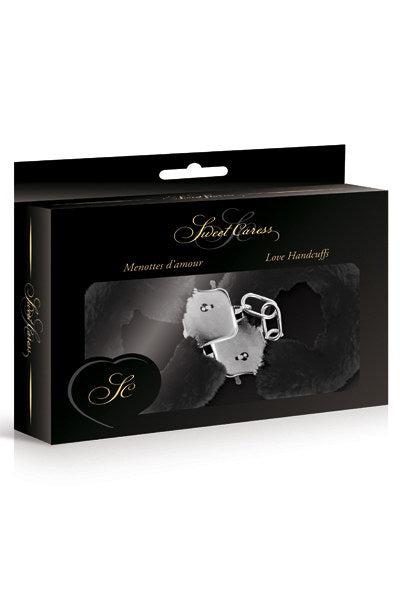 Sweet Caress - Metall-Handschellen mit schwarzem Fell - Erotiekvoordeel.nl