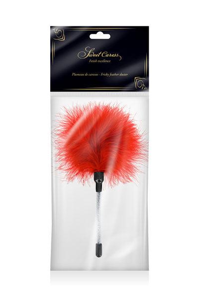 Sweet Caress - Solleticatore Rosso con piumette - Erotiekvoordeel.nl